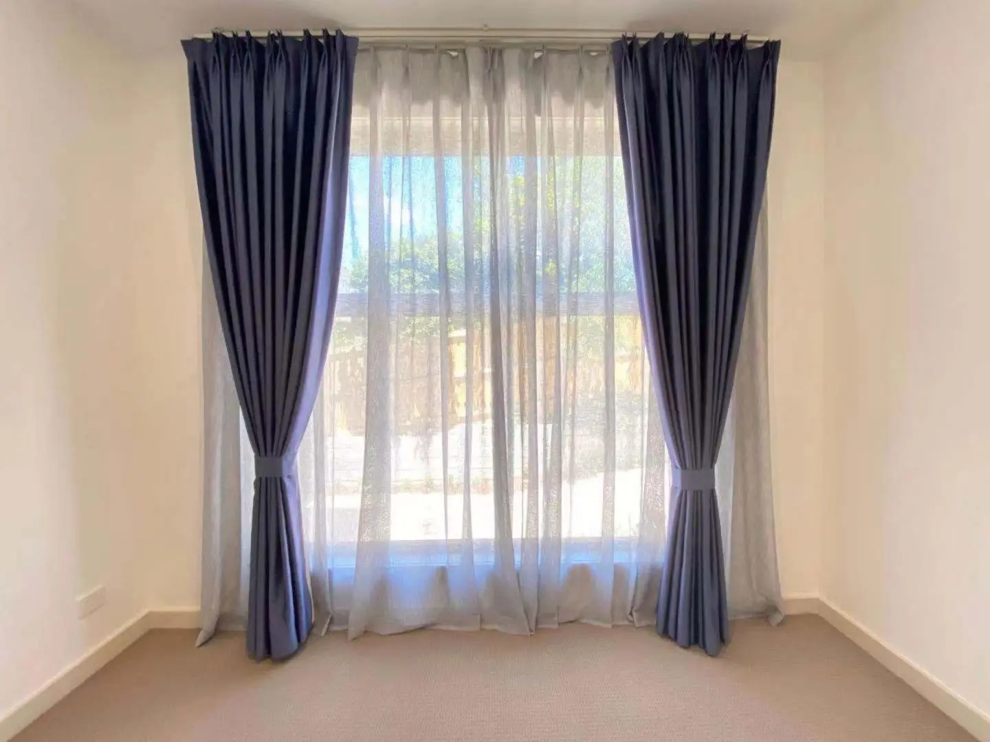 Elegant window curtains add style and privacy to a room.